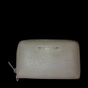 Michael Kors Metallic Gray Zip Wallet
